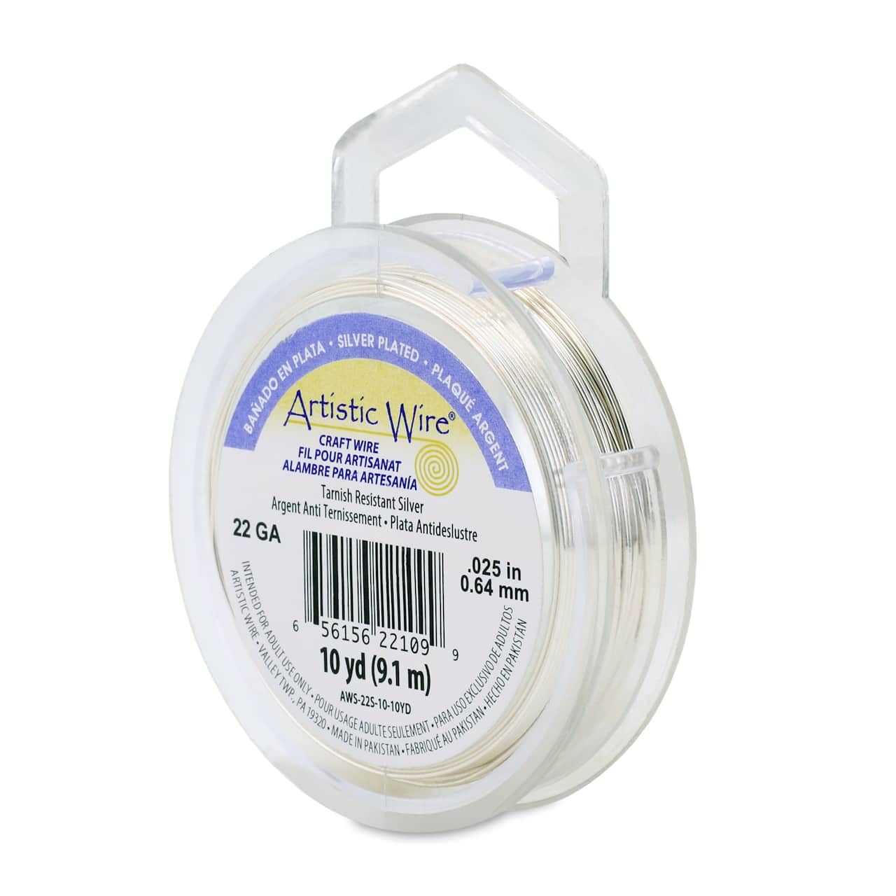 Artistic Wire® 22 Gauge Silver Plated Tarnish Resistant Colored Copper Craft Wire, 10yd.